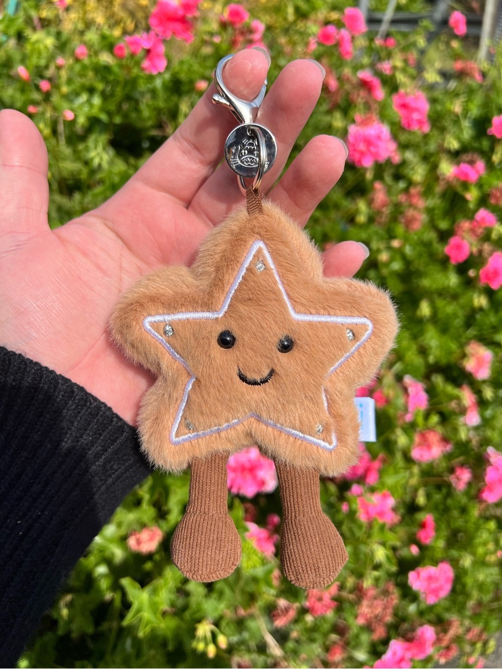 CHRISTMAS GINGERBREAD STAR PLUSH KEYCHAIN